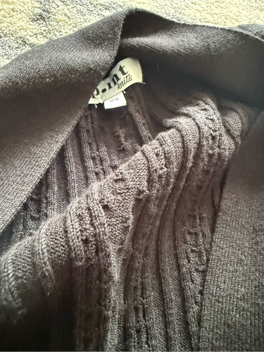Point Knit Black Cable Knit Women's Cardigan
